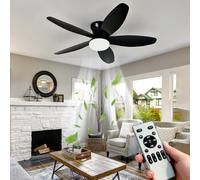 LXTEDJ Ventilateurs de Plafond avec Lampe Intégrée Lustre Ventilateur, Design Moderne, Minuterie, avec Télécommande,6 Vitesses, Moteur Silencieux Réversible,LED Dimmable, Adapté pour Chambre et Bureau