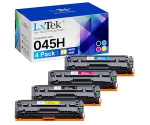 LxTek 045H Compatible Cartouche de Toner Remplacement pour Canon 045H 045 pour Canon MF631cn MF635Cx MF633Cdw LBP611Cn MF632Cdw MF634Cdw LBP612Cdw LBP612C LBP611C LBP613Cdw (Noir Cyan Magenta Jaune)