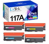 LxTek 117A (avec Puces) Cartouches de Toner pour HP 117A Compatible pour HP Color Laser MFP 178nw 178nwg MFP 179fnw 179fwg 150nw 150a 150w W2071A W2072A W2073A (Noir Cyan Jaune Magenta, 4-Pack)