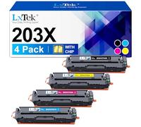 LxTek Lot de 4 Cartouches d'encre compatibles avec HP 203X 203A CF540A et HP Color Laserjet Pro M281fdw pour Color Laserjet Pro MFP M280nw M281fdw M281fdn M281cdw M254dn M254dw M254nw