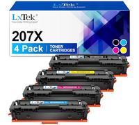 LxTek 207X Compatible Cartouche de Toner Remplacement pour HP 207 207A 207X W2210X W2211X W2212X W2213X pour HP Color Laserjet Pro MFP M283fdw M255dw M282nw M283fdn M255nw (Noir Cyan Magenta Jaune)