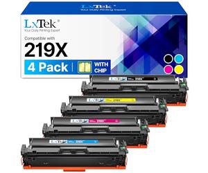 LxTek 219X MFP 3302FDW Toner avec Puce Compatible pour HP 219X 219A pour Color LaserJet Pro MFP 3302FDWG 3302FDW 3302SDW 3302FDN 3302FDNG 3302SDWG 3202DN W2190A (Noir Cyan Jaune Magenta 4 Pack)