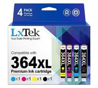 LxTek 364 XL Cartouches d'encre Remplacement pour HP 364 364XL pour HP Photosmart 5520 5525 5510 6520 6510 7510 7520 Deskjet 3520 3070A Officejet 4620 4622 4610 (Noir Cyan Magenta Jaune, 4-Pack)