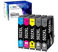 LxTek 502XL Cartouches d'encre Compatible pour Epson 502 502 XL pour Epson Workforce WF-2860 WF-2860DWF WF-2865 WF-2865DWF, Expression Home XP-5100 XP5100 XP-5105 XP5105 (Paquet de 5)