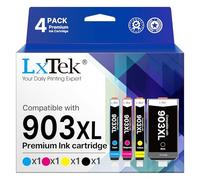 LxTek 903XL Cartouche d'encre Compatible pour HP 903 XL Cartouche pour HP Officejet 6950 6951 pour OfficeJet Pro 6960 6970 6974 Compatible Cartouche pour HP 903XL Pack de 4 Cartouches (4 Pack)