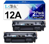 LxTek Cartouche de toner de rechange pour HP 12A Q2612A - Compatible avec Laserjet 1012 1022 1020 1018 1022N 1010 3015 3050 3030 3052 3055 M1319F - Noir - Haut rendement