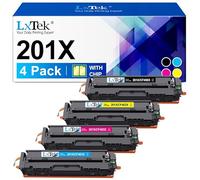 LxTek CF400X CF400A Toner Noir 201X Compatible avec HP 201X Noir pour HP M277dw Toner Color Laserjet Pro MFP M277 M252dw M277n M274n M252n M252 M277c6 (Noir, Cyan, Jaune, Magenta)