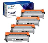 LxTek Compatible Cartouche de Toner Remplacement pour Brother TN2220 TN2010 pour HL-2130 MFC-7360N DCP-7055W MFC-7460DN HL-2240 DCP-7060D HL-2240D HL-2250DN FAX-2840 FAX-2940 (Noir, 4-Pack)