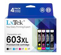 LxTek Compatible Cartouche d'encre Remplacement pour Epson 603XL pour Expression Home XP-2100 XP-2105 XP-3100 XP-3105 XP-4100 Workforce WF-2850 WF-2835 WF-2830 (Noir Cyan Magenta Jaune, 4-Pack)
