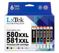 LxTek Compatible Cartouches d'encre Remplacement pour Canon 580 581 PGI-580 CLI-581 XXL pour Pixma TS8150 TS8151 TS8152 TS8250 TS8251 TS8252 TS9150 (PGBK Noir Cyan Magenta Jaune Photo Bleu, 6-Pack)