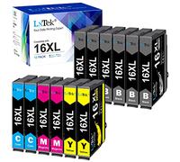 LxTek Compatible Cartouches d'encre Remplacement pour Epson 16 16XL pour Workforce WF-2750 WF-2760 WF-2660 WF-2650 WF-2630 WF-2540 WF-2530 WF-2010 WF-2510 (Noir Cyan Magenta Jaune, 12-Pack)