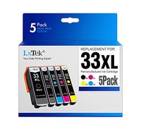 LxTek Compatible Cartouches d'encre Remplacement pour Epson 33 33XL pour Expression Premium XP-540 XP-530 XP-630 XP-640 XP-645 XP-635 XP-830 XP-900 XP-7100 (Noir Photo Noir Cyan Magenta Jaune, 5-Pack)