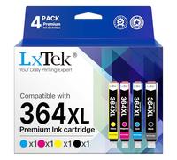LxTek Compatible Cartouches d'encre Remplacement pour HP 364 364XL pour Photosmart 5510 5512 5515 5520 6510 6520 B110a B109a Deskjet 3070A 3520 Officejet 4620 4622 (Noir Cyan Magenta Jaune, 4-Pack)
