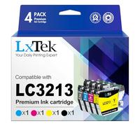 LxTek LC3213 LC3211 Lot de 4 Cartouches d'encre compatibles Brother LC3211 pour Brother MFC-J497DW DCP-J572DW MFC-J491DW MFC-J890DW MFC-J895DW DCP-J772DW (Noir, Cyan, Magenta, Jaune)