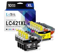 LxTek LC421XL LC-421XL Cartouches compatibles pour Brother LC421 XL LC421 Multipack pour Brother DCP-J1050DW DCP-J1140DW DCP-J1800DW MFC-J1010DW (4 Noir, 2 Cyan, 2 Magenta, 2 Jaune)