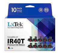 LxTek Lot de 10 rubans encreurs de rechange pour calculatrice IR40T IR-40T CP13 MP-12D avec imprimante Canon, Sharp EL-1750V, EL-1801V (noir/rouge, lot de 10, scellés individuellement)