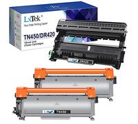 LxTek Lot de 3 cartouches de toner et tambour compatibles pour Brother TN450 TN-450 DR420 DR-420 à utiliser avec FAX-2940 FAX-2840 MFC-7240 HL-2270DW