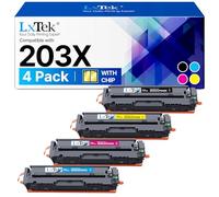 LxTek Lot de 4 Cartouches d'encre compatibles avec HP 203X 203A CF540A et HP Color Laserjet Pro M281fdw pour Color Laserjet Pro MFP M280nw M281fdw M281fdn M281cdw M254dn M254dw M254nw