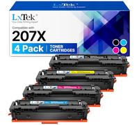 LxTek Lot de 4 toners 207A 207X pour HP 207X 207A Compatible avec HP Color Laserjet Pro MFP M283FDW Noir pour HP 207X Toner MFP M282NW W2210X (pas de puce, lot de 4, non original)