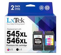 LxTek Cartouches d'encre Remplacement pour Canon PG545 CL546 XL PG-545XL CL-546XL pour Pixma MX495 TR4550 TR4551 TS3150 TS3151 MG2450 MG2500 MG2950 MG2550S MG2555S MG3050 (Noir Tri-Couleur, 2-Pack)