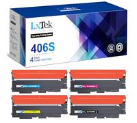 LxTek Purify CLT-P406C Compatible Cartouches de Toner pour Samsung C460W pour Samsung C460W CLX 3305 3300 3305W pour Samsung Xpress C460W C410W CLP 360 365 CLT-K406S (Noir Cyan Magenta Jaune, 4-Pack)
