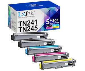LxTek TN241 Compatible Toner Remplacement pour Brother TN241 TN245 pour MFC-9330CDW DCP-9020CDW MFC-9332CDN DCP-9015CDW MFC-9340CDW HL-3140CW MFC-9140CDN HL-3150CDW (Noir Cyan Magenta Jaune, 5-Pack)