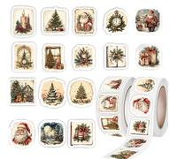 Lxtness 500 Pièces Autocollants de Noël,Gommettes Décoration, Stickers Papeterie pour Cadeaux Scrapbooking Ordinateurs Albums Journaux