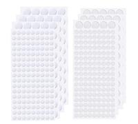 Lxtness 606 Pcs Scratch Autocollant Rond, 10mm,20mm Pastille Scratch Autocollant Crochets et Boucles, Blanc Double Face Rond Pastille Adhesive Collant Point, pour DIY, Artisanat etc