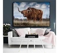 LXTOPN Image de Vache des Highlands Nordiques - Impression sur Toile - Peinture Murale Moderne - Décoration de Salon - Sans Cadre - 50 x 75 cm