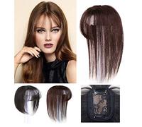 LXUE Postiche réaliste avec frange, véritables cheveux humains à clips pour femmes sujettes à la perte de cheveux