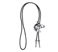 lxuebaix Cravate Bolo Gothique pour Hommes Cravate de Style Cowboy Occidental avec Boucle de tête de Cheval en Alliage Accessoires d'halloween pour Homme