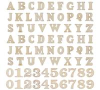 LXUEJIE Lot de 204 mini lettres de l'alphabet et chiffres en bois brut de 1,5 cm - Chiffres d'horloge vierges en bois non peint - Numéro de calendrier pour projets d'art faits maison - Cadeaux faits