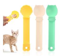 LXUEJIE Lot de 3 cuillères à presser pour friandises pour chat, fournitures colorées à lécher pour distribuer des aliments humides, des collations liquides et des friandises en pâte, alimentation sans