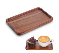 LXUEJIE Mini plateau de service rectangulaire en bois d'acacia, 18,3 x 10,4 cm, petites planches de service en bois naturel pour thé et café