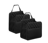LXUNYI Lot de 2 organiseurs de siège arrière de voiture imperméables en cuir PU - Grand sac de rangement pliable universel à suspendre pour enfants et adultes avec porte-gobelets - Accessoires de