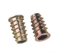 LXURY 100/500/1000 pièces M4 M5 M6 M8 M10 Filetage en Alliage de Zinc for Bois Insert écrou à Bride tête hexagonale écrous de Meubles (Size : M4x10 1000PCS)