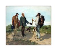 LXURY Affiches Gustave Courbet《La Rencontre Ou Bonjour, Monsieur Courbet》Peinture Sur Toile Et Estampes Art Mural Moderne Home Decor Photos 40x60cmx1 Sans Cadre