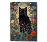 LXURY Célèbre Gustav Klimt Chat Affiches Jardin Chat Noir Toile Peinture Abstrait Wall Art Gustav Klimt Imprime pour la décoration d’intérieur Photos 40x60cmx1 sans Cadre