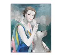LXURY Marie Laurencin Affiches《Femmes Fumeuses》Peinture sur Toile Marie Laurencin Estampes Illustration Art Mural pour Chambre Décoration De La Maison Photos 40x60cmx1 sans Cadre