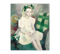 LXURY Marie Laurencin Affiches《Fille en Blanc》Peinture sur Toile Marie Laurencin Estampes Illustration Art Mural pour Chambre Décoration Intérieure Photos 40x50cmx1 sans Cadre