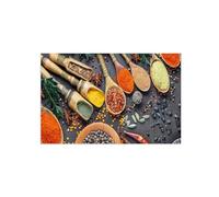 LXURY Tableau Decoration Murale Cuisine-Impression sur Toile-Nature Morte Tableau-Épice et cuillère 2-Affiche Décoration Murale Salle à Manger 60x90cm24x35inch Sans Cadre