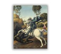 LXURY Tableaux religieuses Saint Georges et le dragon Art mural célèbre giclée impression sur toile Oeuvre d'art Moderne Religieuse Pour la Décoration 30 x 39 cm sans cadre
