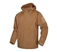 LXURY Veste imperméable coupe-vent pour hommes, veste tactique militaire à capuche, imperméable, à coque souple, pour l'extérieur, veste de randonnée, 2023 (M,Earthy Yellow)