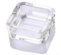 Lxuwbd Cendrier en verre cristal (blanc, grand)