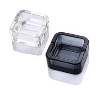 Lxuwbd Cendrier en verre cristal (noir et blanc, petit)