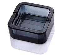 Lxuwbd Cendrier en verre cristal (noir, grand)