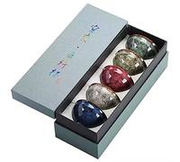 Lxuwbd Ensemble de thé Kung Fu, 5 pièces en céramique, tasse à thé de style japonais, ensemble à thé Yerba Mate, capacité de 100 ml, design moderne, réutilisable, cinq couleurs dans un groupe