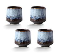 Lxuwbd Service à thé Kung Fu en céramique, 4 pièces pour café, yerba mate, expresso (gris)