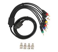 LXWalibrex Câble composite multifonctionnel RGB RGBS, câble AV souple et stable à haute flexibilité, avec 4 connecteurs BNC, compatible avec les consoles de jeu NGC, N64, SFC, SNES, pour