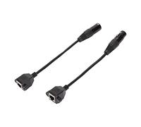 LXWalibrex Câble XLR3 vers RJ45, 2 pièces, câble réseau XLR femelle à 3 broches vers RJ45 pour bande LED DMX512 et studio d’enregistrement, adaptateur de signal plug-and-play avec gaine en